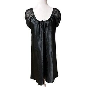 Morgan Taylor Satin Nightgown Sheer Sleeves Medium GUC!